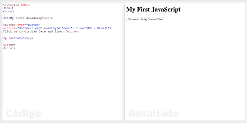 exemplo código javascript
